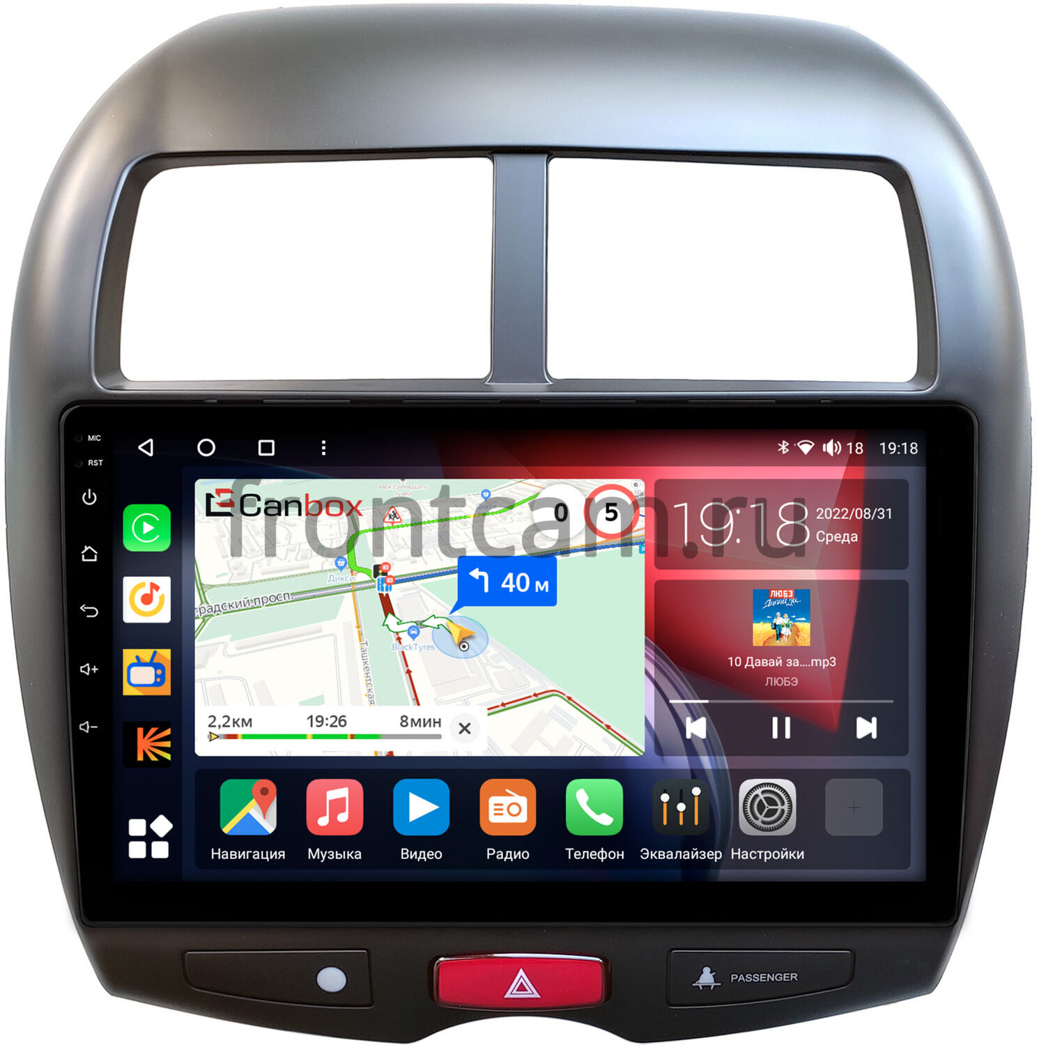 Штатная магнитола Canbox H-Line 3799-10-1213 для Mitsubishi ASX, Outlander  Sport, RVR 3 (2010-2019) на Android 10 (4G-SIM, 4/64, DSP, QLed)