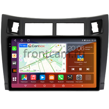 Toyota Vitz 2 (XP90), Yaris 2 2005-2012 (черная, матовая) Canbox H-Line 2K 4180-9122 на Android 10 (4G-SIM, 4/32, DSP, QLed)