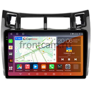 Toyota Vitz 2 (XP90), Yaris 2 2005-2012 (черная, глянцевая) Canbox H-Line 2K 4182-9-172 на Android 10 (4G-SIM, 4/64, DSP, QLed)