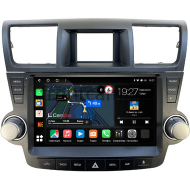 Toyota Highlander (U40) (2007-2013) для авто без усилителя (Тип3) Canbox M-Line 4543-10-1180 на Android 10 (4G-SIM, 2/32, DSP, QLed)