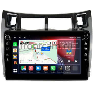 Toyota Vitz 2 (XP90), Yaris 2 (2005-2012) (черная, глянцевая) Canbox H-Line 7802-9-172 Android 10 (4G-SIM, 4/32, DSP, IPS) С крутилками