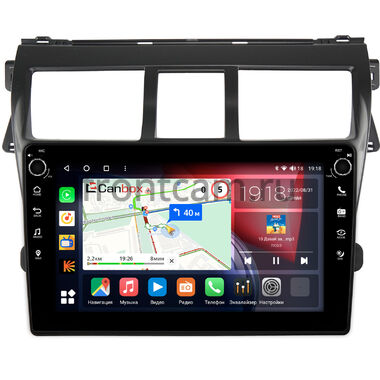 Toyota Belta, Vios, Yaris sedan (2005-2012) (черная, матовая) Canbox H-Line 7802-9-402 на Android 10 (4G-SIM, 4/32, DSP, IPS) С крутилками