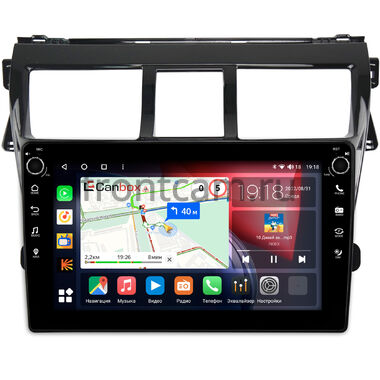 Toyota Belta, Vios, Yaris sedan (2005-2012) (черная, глянцевая) Canbox H-Line 7802-9-403 на Android 10 (4G-SIM, 4/32, DSP, IPS) С крутилками