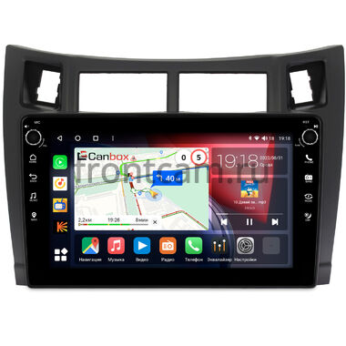 Toyota Vitz 2 (XP90), Yaris 2 (2005-2012) (черная, матовая) Canbox H-Line 7803-9122 Android 10 (4G-SIM, 4/64, DSP, IPS) С крутилками