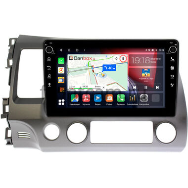 Honda Civic 8 4D 2005-2012 (левый руль, седан) Canbox H-Line 7806-10-063 на Android 10 (4G-SIM, 4/32, DSP, QLed) С крутилками