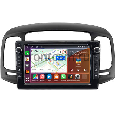 Hyundai Verna 2005-2010 (черная) Canbox H-Line 7822-9-1411 Android 10 (4G-SIM, 4/32, DSP, IPS) С крутилками