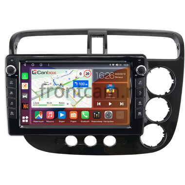 Honda Civic 7 (2000-2006) (с климат-контролем, правый руль) Canbox H-Line 7824-9206 Android 10 (4G-SIM, 6/128, DSP, IPS) С крутилками