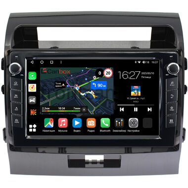 Toyota Land Cruiser 200 2007-2015 (для авто без NAVI) (черная глянцевая) Canbox M-Line 7825-1004 на Android 10 (4G-SIM, 2/32, DSP, QLed) С крутилками