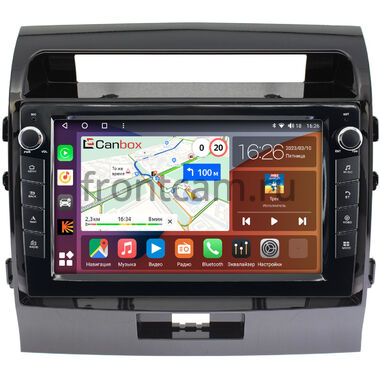 Toyota Land Cruiser 200 (2007-2015) (для авто без NAVI) (черная глянцевая) Canbox H-Line 7826-1004 на Android 10 (4G-SIM, 4/32, DSP, QLed) С крутилками