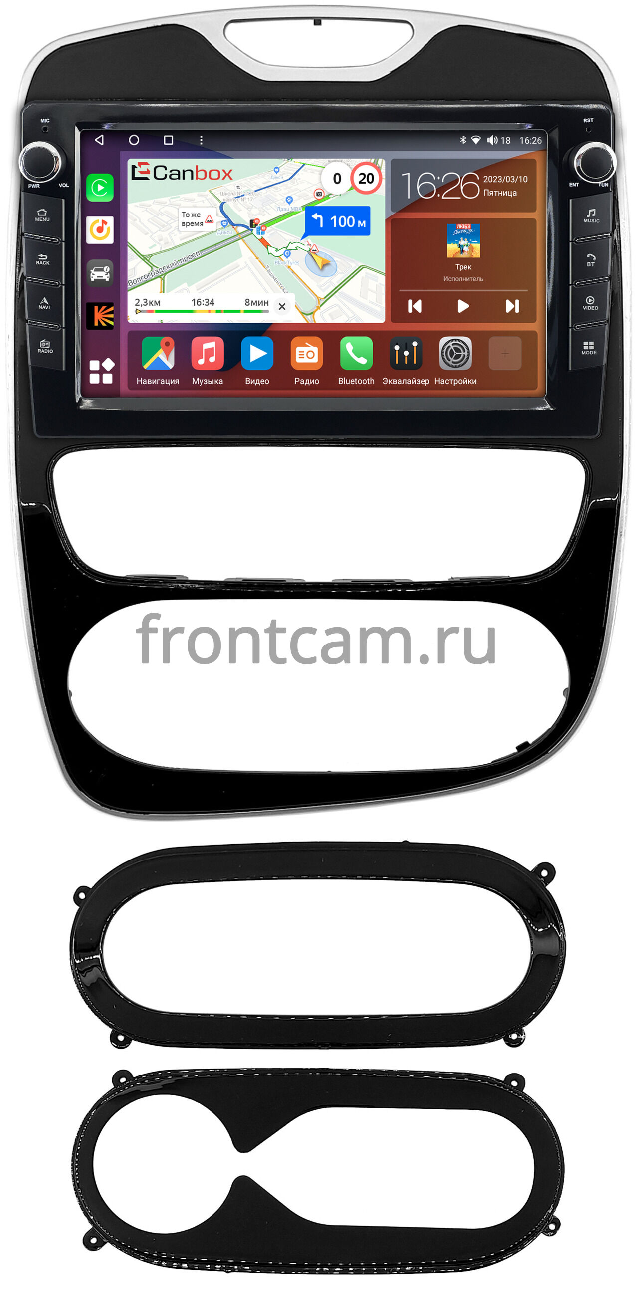 Штатная магнитола Canbox H-Line 7827-10-2808 для Renault Clio 4 (2016-2019)  на Android 10 (4G-SIM, 4/64, DSP, QLed) С крутилками Купить в городе Москва