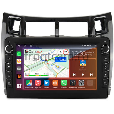 Toyota Vitz 2 (XP90), Yaris 2 (2005-2012) (черная, глянцевая) Canbox H-Line 7832-9-172 Android 10 (4G-SIM, 4/32, DSP, IPS) С крутилками