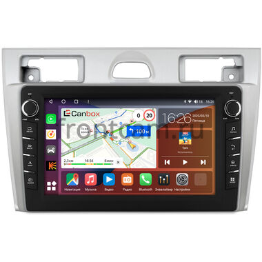 Ford Fiesta (Mk5) 2002-2008 (серебро) Canbox H-Line 7832-9-2069 на Android 10 (4G-SIM, 4/32, DSP, IPS) С крутилками