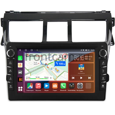 Toyota Belta, Vios, Yaris sedan (2005-2012) (черная, глянцевая) Canbox H-Line 7832-9-403 на Android 10 (4G-SIM, 4/32, DSP, IPS) С крутилками