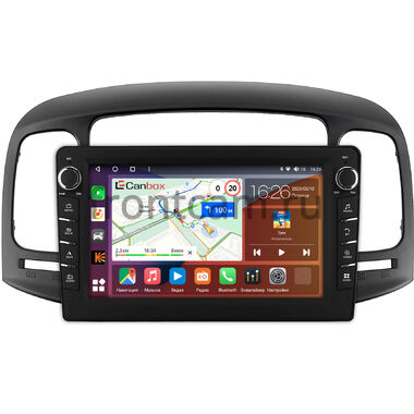 Hyundai Verna 2005-2010 (черная) Canbox H-Line 7833-9-1411 Android 10 (4G-SIM, 4/64, DSP, IPS) С крутилками