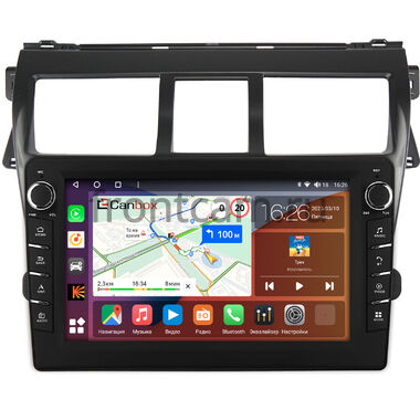 Toyota Belta, Vios, Yaris sedan (2005-2012) (черная, матовая) Canbox H-Line 7833-9-402 на Android 10 (4G-SIM, 4/64, DSP, IPS) С крутилками