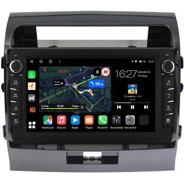 Toyota Land Cruiser 200 2007-2015 (для авто без NAVI) (черная глянцевая) Canbox M-Line 7835-1004 на Android 10 (4G-SIM, 2/32, DSP, QLed) С крутилками