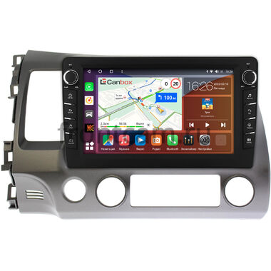 Honda Civic 8 4D 2005-2012 (левый руль, седан) Canbox H-Line 7837-10-063 на Android 10 (4G-SIM, 4/64, DSP, QLed) С крутилками