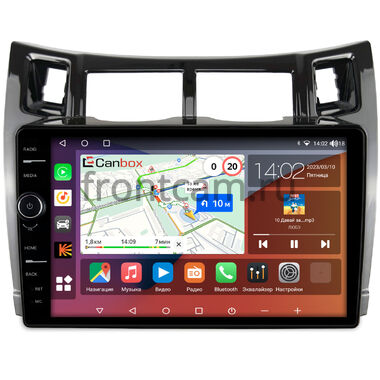 Toyota Vitz 2 (XP90), Yaris 2 (2005-2012) (черная, глянцевая) Canbox H-Line 7842-9-172 Android 10 (4G-SIM, 4/32, DSP, QLed)