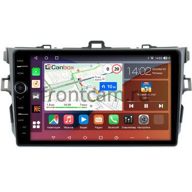 Toyota Corolla (E150) 2006-2013 (серая, без воздуховодов) Canbox H-Line 7843-9038 на Android 10 (4G-SIM, 4/64, DSP, QLed)