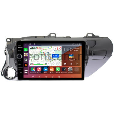 Toyota Hilux 8 2015-2024 (руль слева) Canbox H-Line 7852-1056 на Android 10 (4G-SIM, 4/32, DSP, QLed) (для любой комплектации)