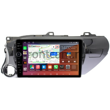 Toyota Hilux 8 (2015-2024) (руль слева) Canbox H-Line 7855-1056 на Android 10 (4G-SIM, 8/256, DSP, QLed) (для любой комплектации)