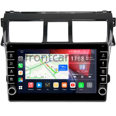 Toyota Belta, Vios, Yaris sedan (2005-2012) (черная, глянцевая) Canbox BGT9-403 2/32 на Android 10 (IPS, DSP, CarPlay)