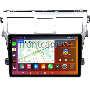 Toyota Belta, Vios, Yaris sedan (2005-2012) (серебренная) Canbox H-Line 2K 4180-9-1656 на Android 10 (4G-SIM, 4/32, DSP, QLed)