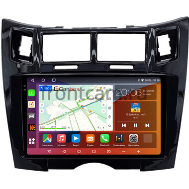 Toyota Vitz 2 (XP90), Yaris 2 2005-2012 (черная, глянцевая, Тип 1) Canbox H-Line 2K 4180-9-1701 на Android 10 (4G-SIM, 4/32, DSP, QLed)