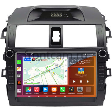 Toyota Corolla (E150) 2006-2013 (серая, с часами) Canbox H-Line 2K 4180-9-2075 на Android 10 (4G-SIM, 4/32, DSP, QLed)