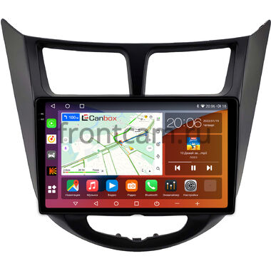 Hyundai Solaris, Accent 4 2010-2019 (черная, матовая) Canbox H-Line 2K 4180-9-2093 на Android 10 (4G-SIM, 4/32, DSP, QLed)