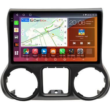 Jeep Wrangler 3 (JK) (2014-2018) Canbox H-Line 2K 4181-10-0010 на Android 10 (4G-SIM, 4/32, DSP, QLed)