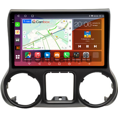 Jeep Wrangler 3 (JK) 2014-2018 Canbox H-Line 2K 4181-10-0010 на Android 10 (4G-SIM, 4/32, DSP, QLed)