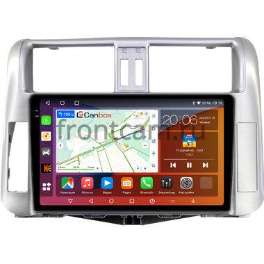 Toyota Land Cruiser Prado 150 2009-2013 (серебристая, для авто с усилителем) Canbox H-Line 2K 4182-9003 на Android 10 (4G-SIM, 4/64, DSP, QLed)