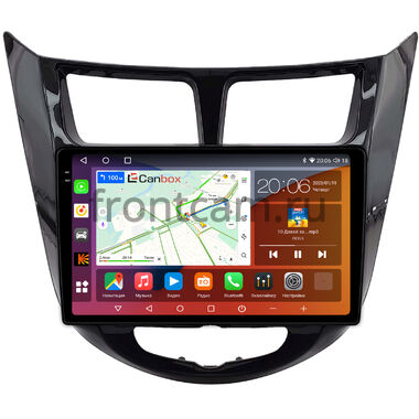 Hyundai Solaris, Accent 4 2010-2019 (черная, глянцевая) Canbox H-Line 2K 4186-9-0093 на Android 10 (4G-SIM, 8/256, DSP, QLed)