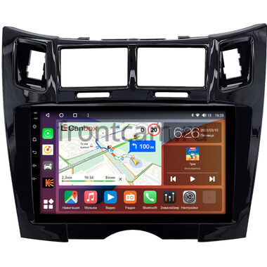 Toyota Vitz 2 (XP90), Yaris 2 2005-2012 (черная, глянцевая, Тип 1) Canbox H-Line 3792-9-1701 на Android 10 (4G-SIM, 4/64, DSP, QLed)