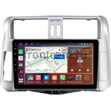 Toyota Land Cruiser Prado 150 2009-2013 (серебристая, для авто с усилителем) Canbox H-Line 3792-9003 на Android 10 (4G-SIM, 4/64, DSP, QLed)