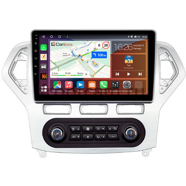 Ford Mondeo 4 (2006-2010) (серебро) Canbox H-Line 3799-1016 встроенный климат на Android 10 (4G-SIM, 4/64, DSP, QLed)
