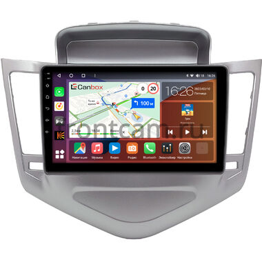 Chevrolet Cruze (2008-2012) (серебро) Canbox H-Line 4166-9-1284 на Android 10 (4G-SIM, 4/32, DSP, QLed)