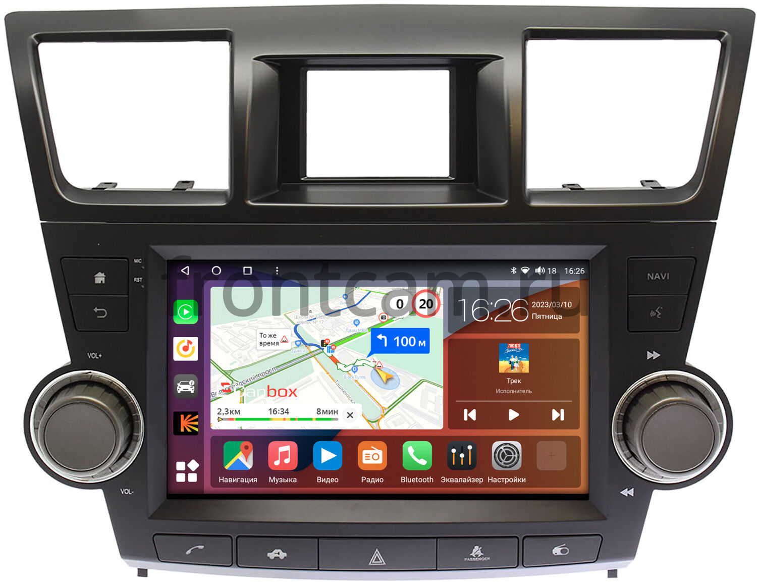 Штатная магнитола Toyota Highlander (U40) (2007-2013) Canbox H-Line  4166-9-1556 на Android 10 (4G-SIM, 4/32, DSP, QLed) Купить в городе Москва