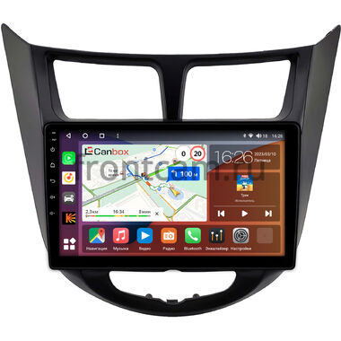 Hyundai Solaris, Accent 4 2010-2019 (черная, матовая) Canbox H-Line 4166-9-2093 на Android 10 (4G-SIM, 4/32, DSP, QLed)