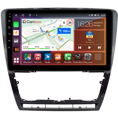 Skoda Octavia A5 2004-2013 (черная, глянцевая) Canbox H-Line 4195-10-0229 на Android 10 (4G-SIM, 6/128, DSP, QLed)