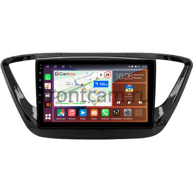 Hyundai Solaris 2 2017-2020 (черная, глянцевая) Canbox H-Line 4197-9-0157 на Android 10 (4G-SIM, 8/128, DSP, QLed)