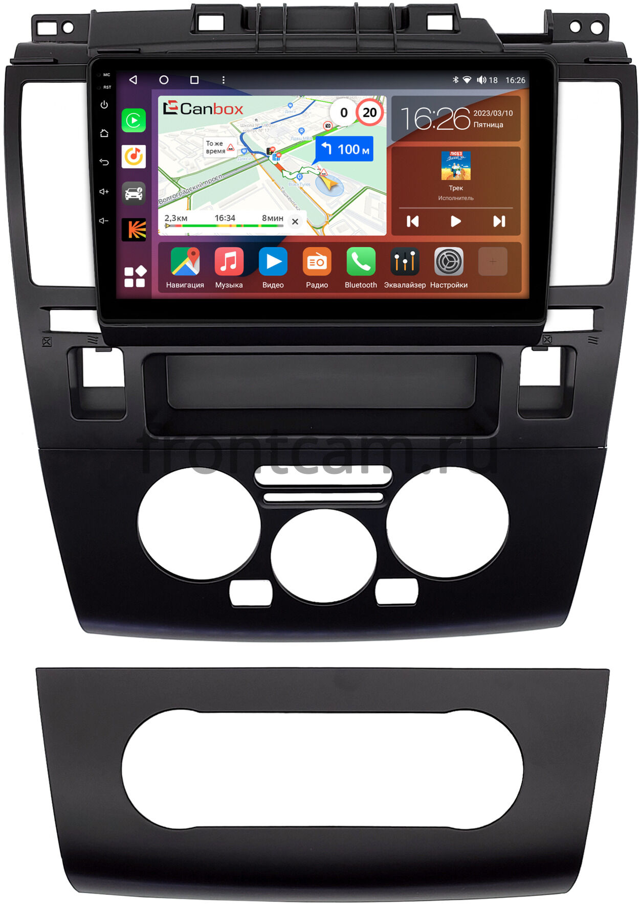 Штатная магнитола Nissan Tiida (2004-2013) (черная) Canbox H-Line  4197-9-0201 на Android 10 (4G-SIM, 8/128, DSP, QLed) Купить в городе Москва