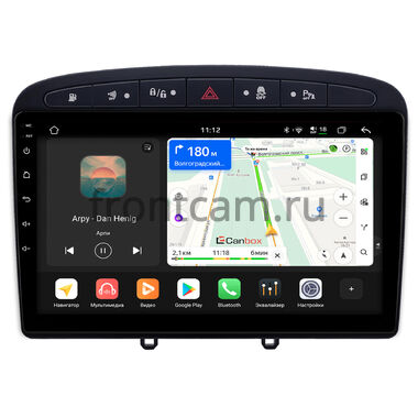 Peugeot 308, 408, RCZ 2007-2022 (черная) Canbox H-Line 5197-9-0705 на Android 14 (4G-SIM, 8/128, DSP, QLed)