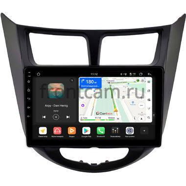Hyundai Solaris, Accent 4 2010-2019 (черная, матовая) Canbox H-Line 5196-9-2093 на Android 14 (4G-SIM, 6/128, DSP, QLed)