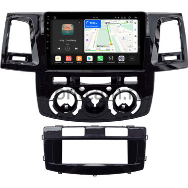 Toyota Fortuner, Hilux 7 2004-2015 (черная, глянцевая) Canbox H-Line 5197-9-2212 на Android 14 (4G-SIM, 8/128, DSP, QLed)