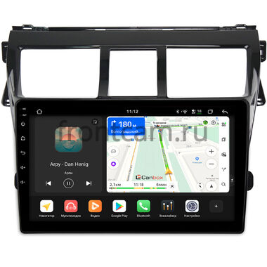 Toyota Belta, Vios, Yaris sedan 2005-2012 (черная, глянцевая) Canbox H-Line 5196-9-403 на Android 14 (4G-SIM, 6/128, DSP, QLed)