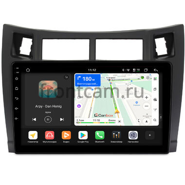 Toyota Vitz 2 (XP90), Yaris 2 2005-2012 (черная, матовая) Canbox H-Line 5196-9122 на Android 14 (4G-SIM, 6/128, DSP, QLed)