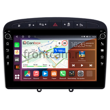 Peugeot 308, 408, RCZ (2007-2022) (черная) Canbox H-Line 7802-9-0705 на Android 10 (4G-SIM, 4/32, DSP, IPS) С крутилками