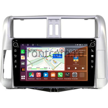 Toyota Land Cruiser Prado 150 2009-2013 (серебристая, для авто без усилителя) Canbox H-Line 7802-9004 на Android 10 (4G-SIM, 4/32, DSP, IPS) С крутилками